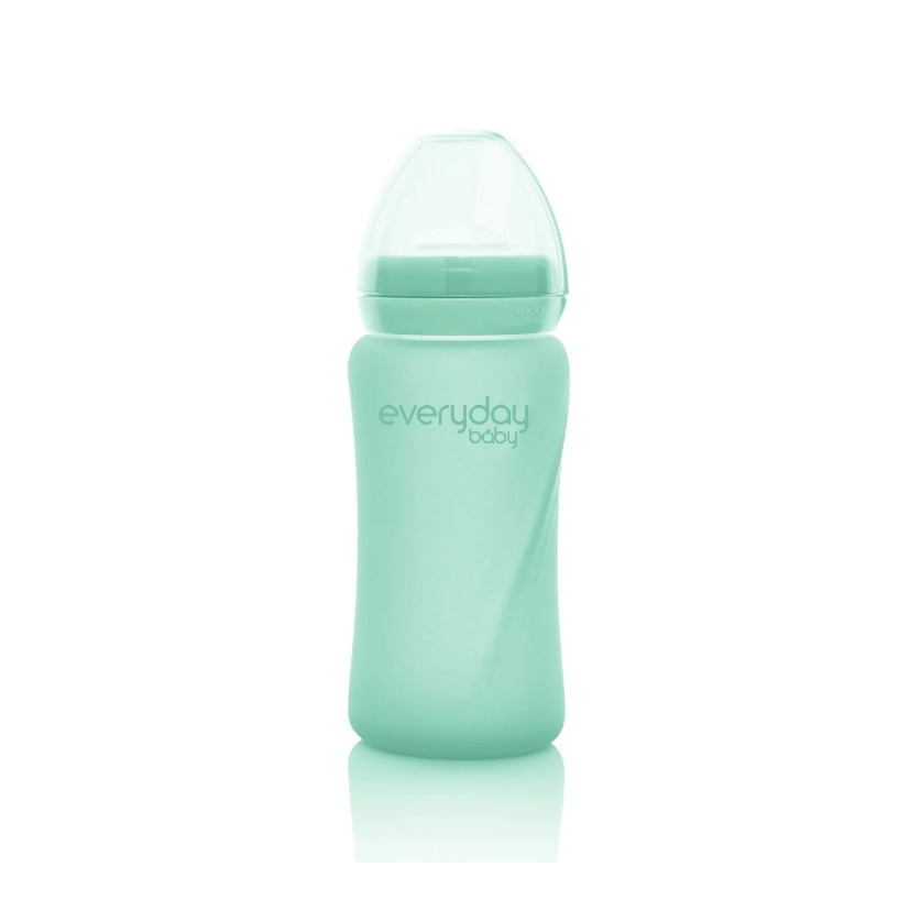 (240ml) Glas Trinkhalmflasche Healthy  Baby Flasche mit Deckel   Trinkhalm (1208605141) - Mint Green