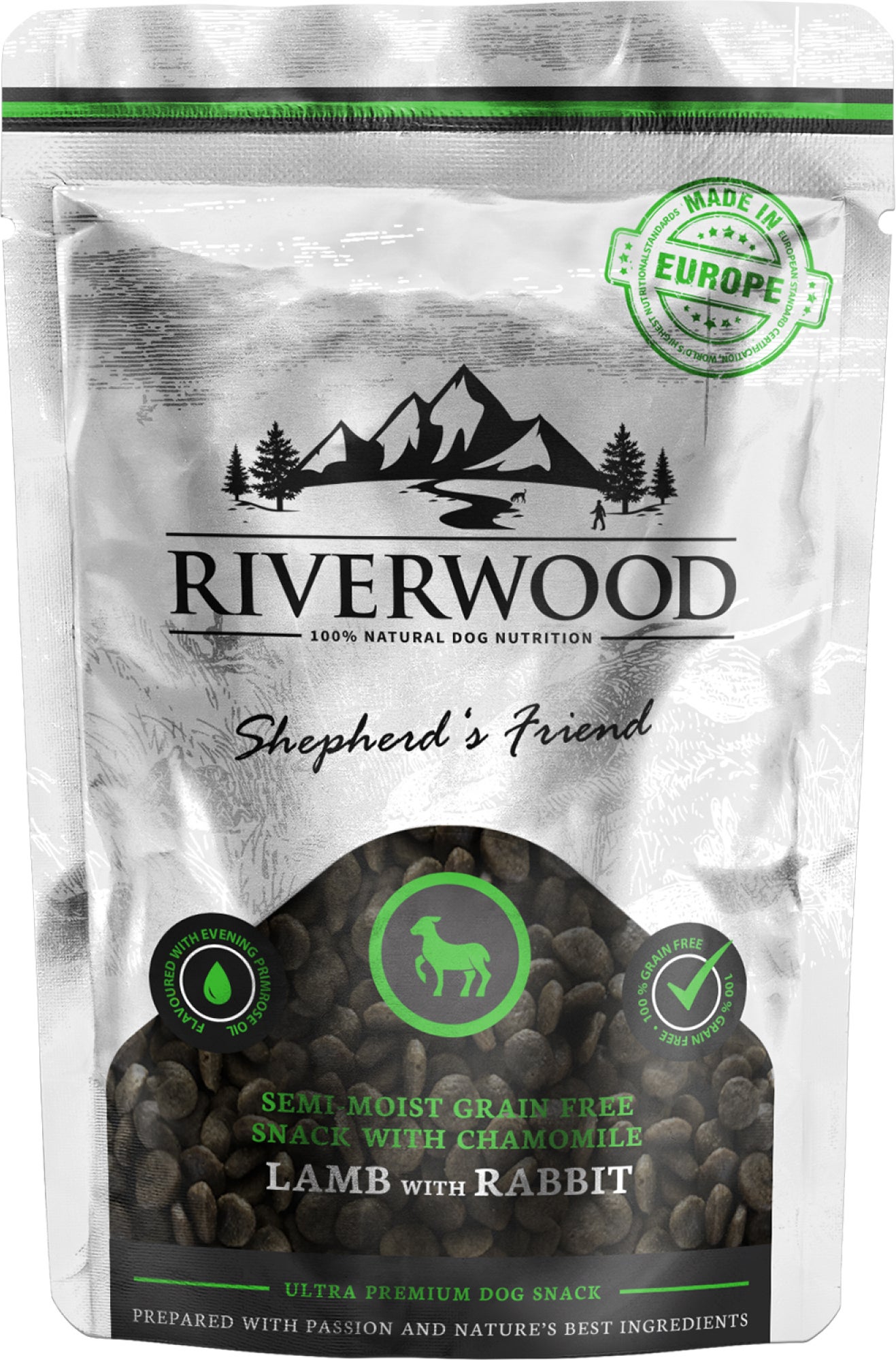 Riverwood natuurlijke snack Crunchy adult lam / konijn 200 gram