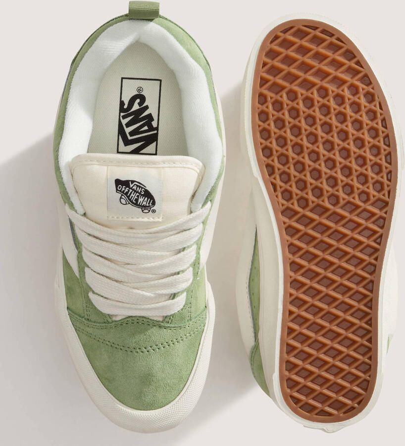 VANS KNU Skool suede sneakers olijfgroen wit