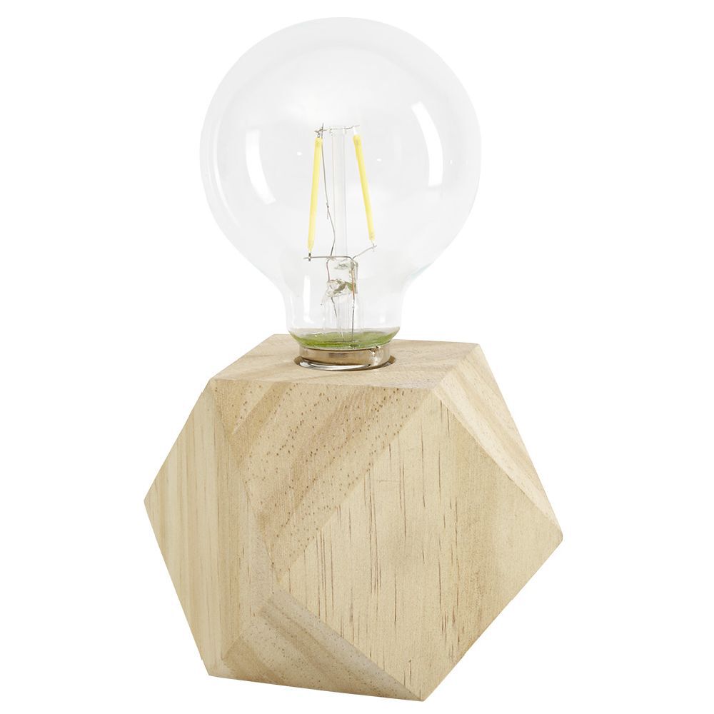 Ampoule LED base bois 11xH19x1cm
