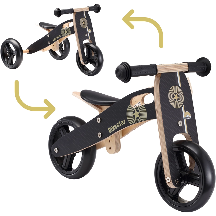 Bikestar Laufrad 7 Zoll Holz schwarz