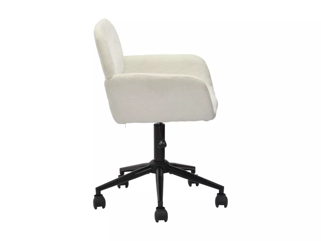 URBAN MEUBLE Chaise de bureau en tissu éponge beige, réglable en hauteur, rotation à 360°