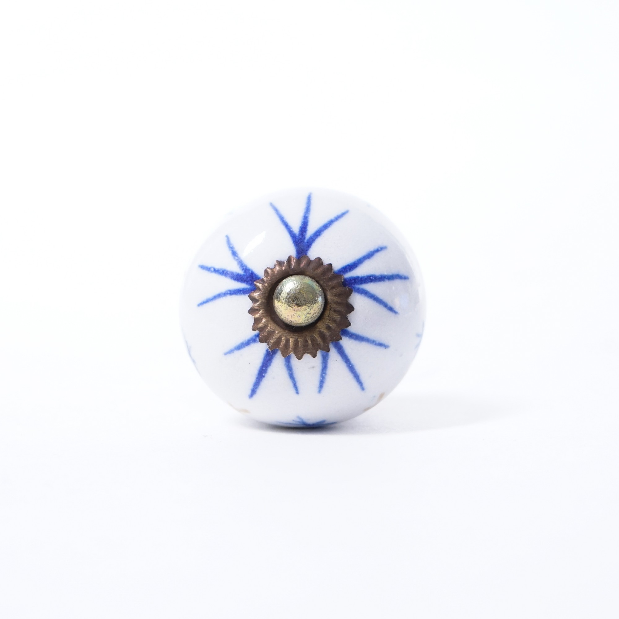 Keramik Möbelknopf, handglasiert, blau/weiß, Ø 3,8 cm günstig bestellen