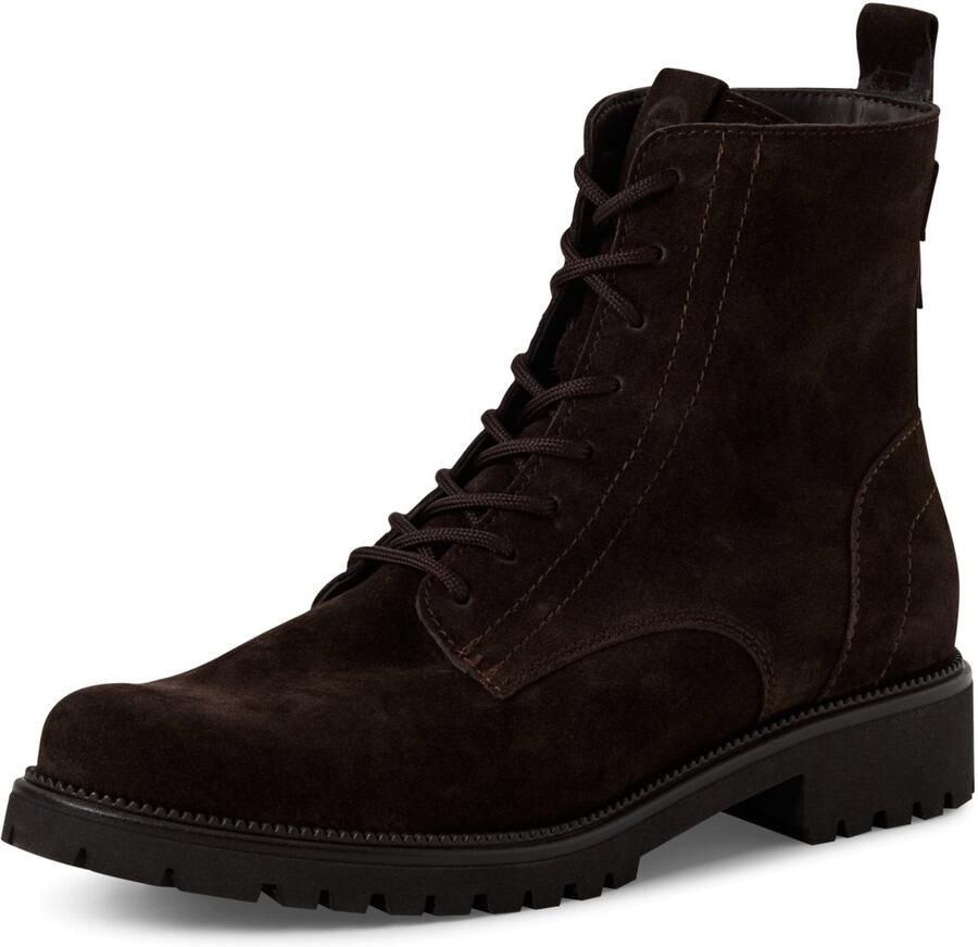 Tamaris Veterlaarsjes blokhak veterschoenen zakelijke schoen met subtiele siernaden