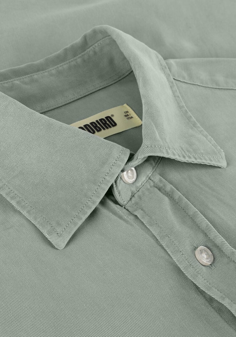 WOODBIRD groene woodbird casual overhemd wbyuzo tencel shirt