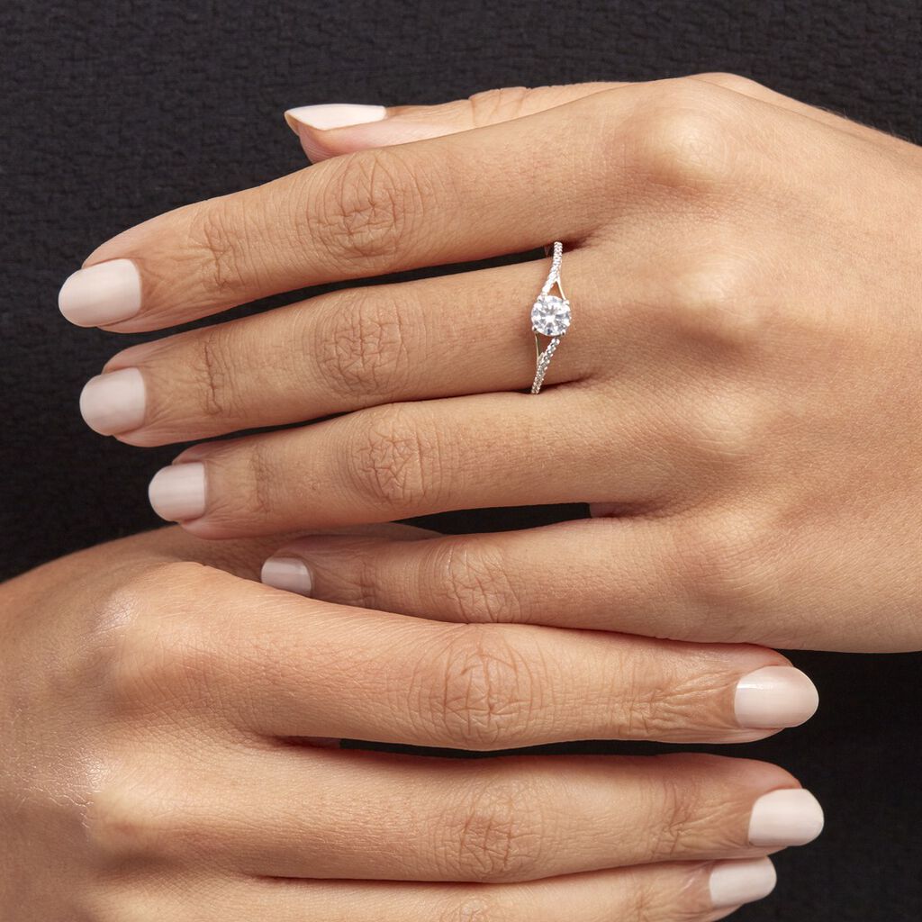 Bague Solitaire Jessa Or Jaune Oxyde De Zirconium