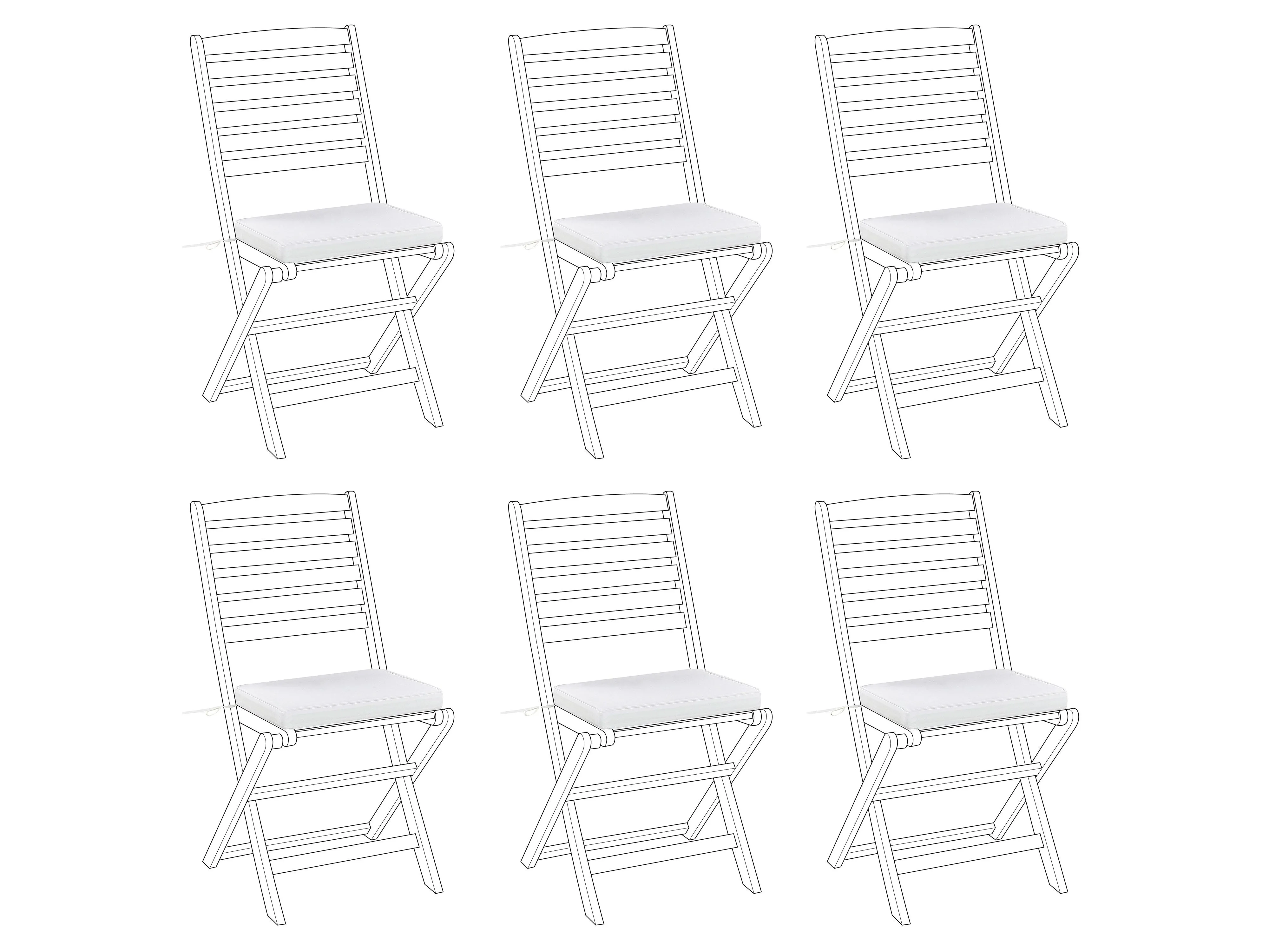 Set van 6 tuinzitkussens TOLVE 39 x 31 cm Gebroken wit