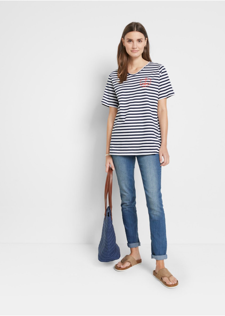 T-shirt coton manches mi-longues
