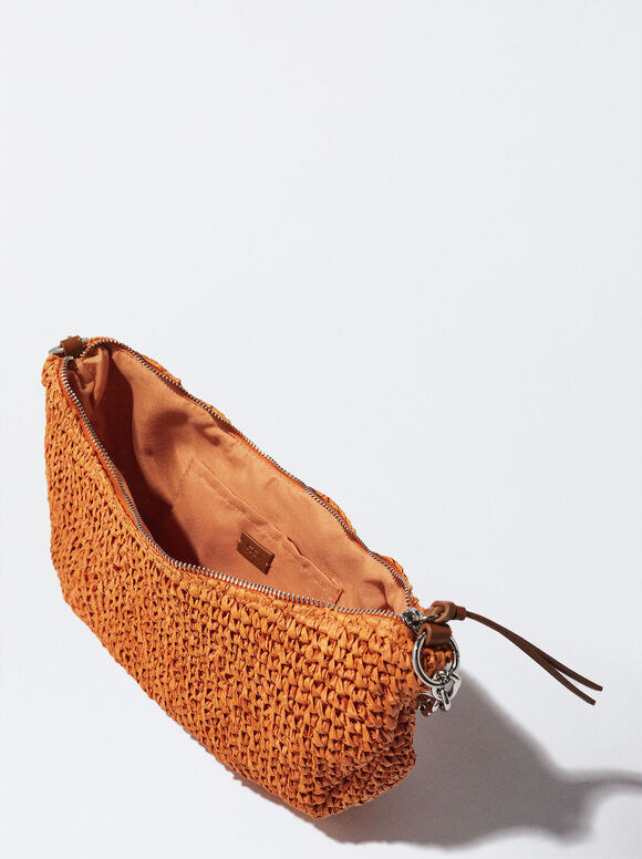 Bolsa de palha com corrente - Laranja