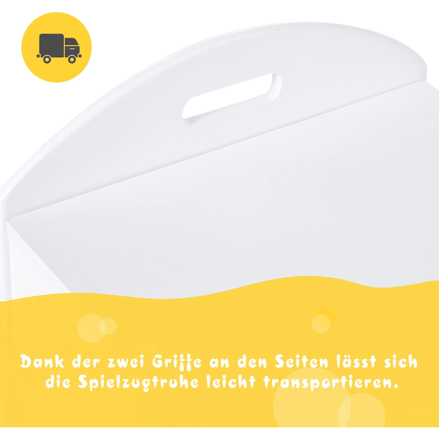 HOMCOM Kinder Spielzeugtruhe weiß