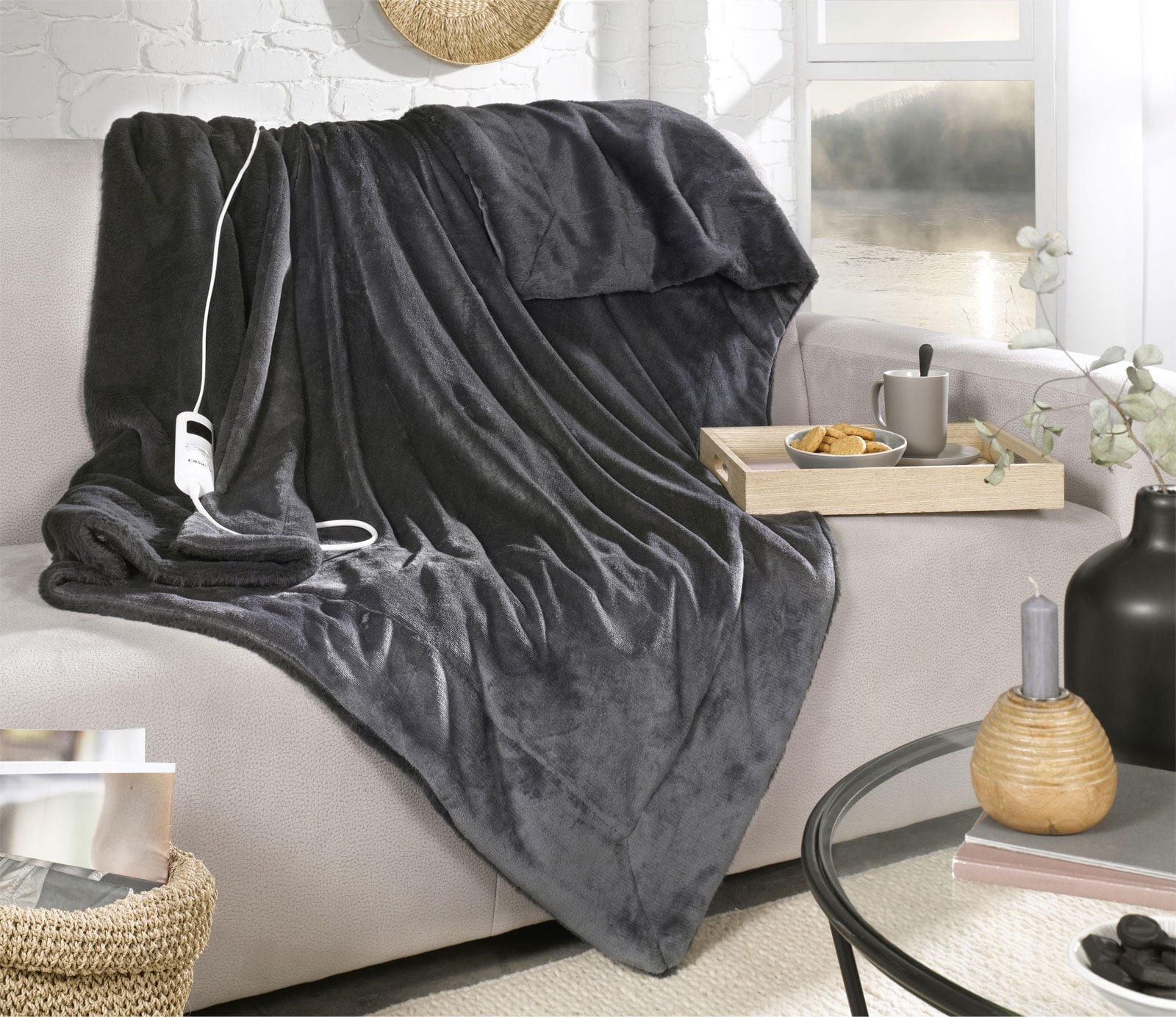 Heizdecke HENRY 130 x 180 cm anthrazit