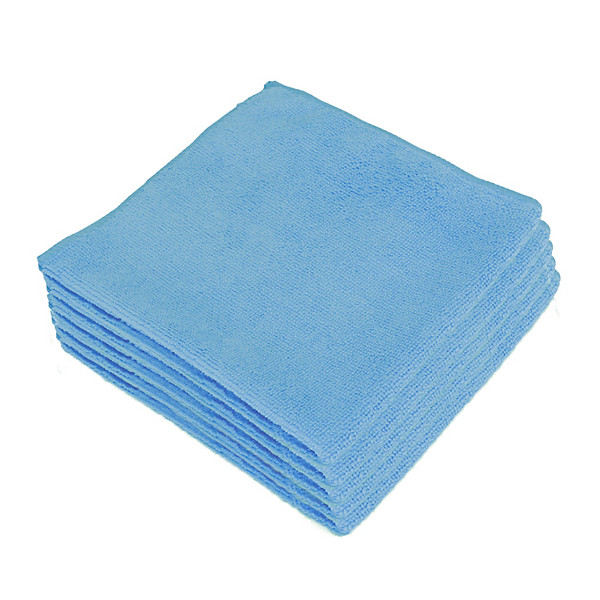 Lavettes microfibre bleues 40 x 40 cm 1er prix, lot de 5