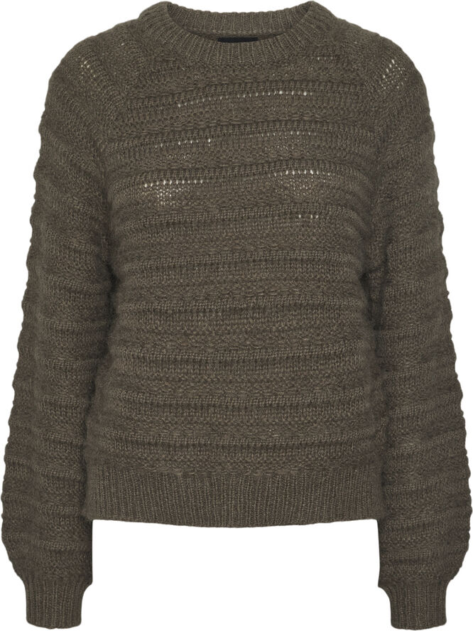 Pieces PCJAYDA LS O-NECK KNIT NOOS Morel