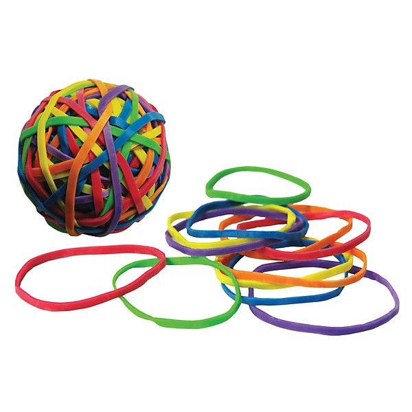 Wonday Elastiques couleur 70g - Boule de 110 de couleurs assorties