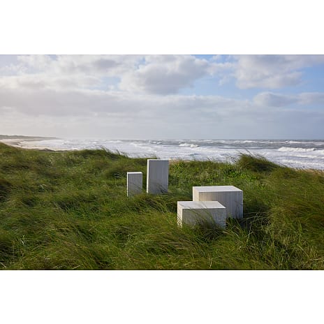 Dice sofabordssæt - beige marmorlook