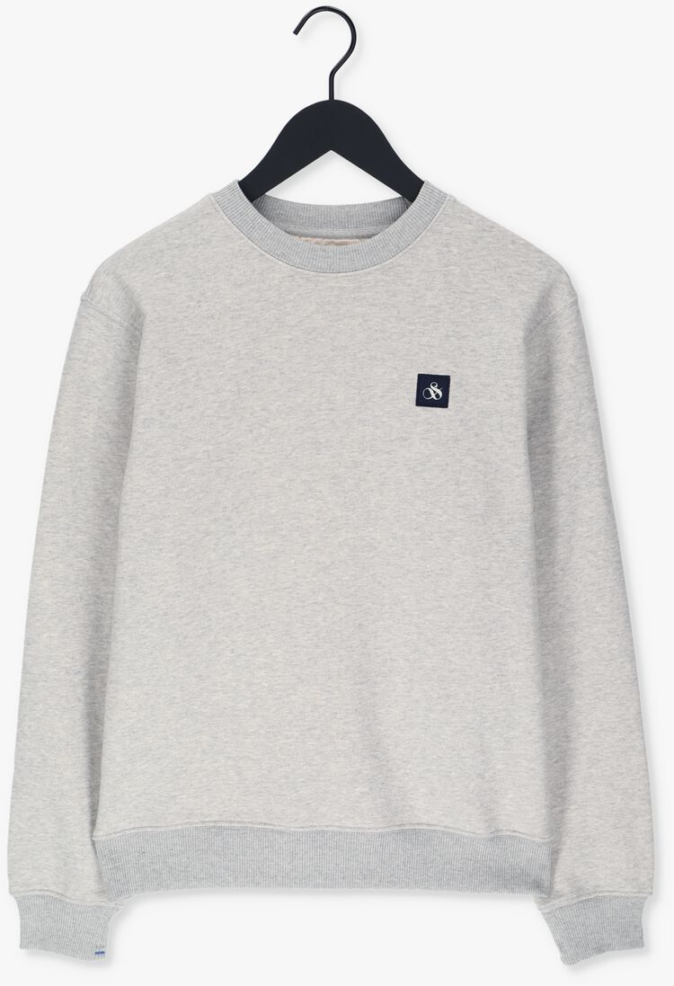 SCOTCH & SODA lichtgrijze scotch & soda trui felpa crewneck sweatshirt