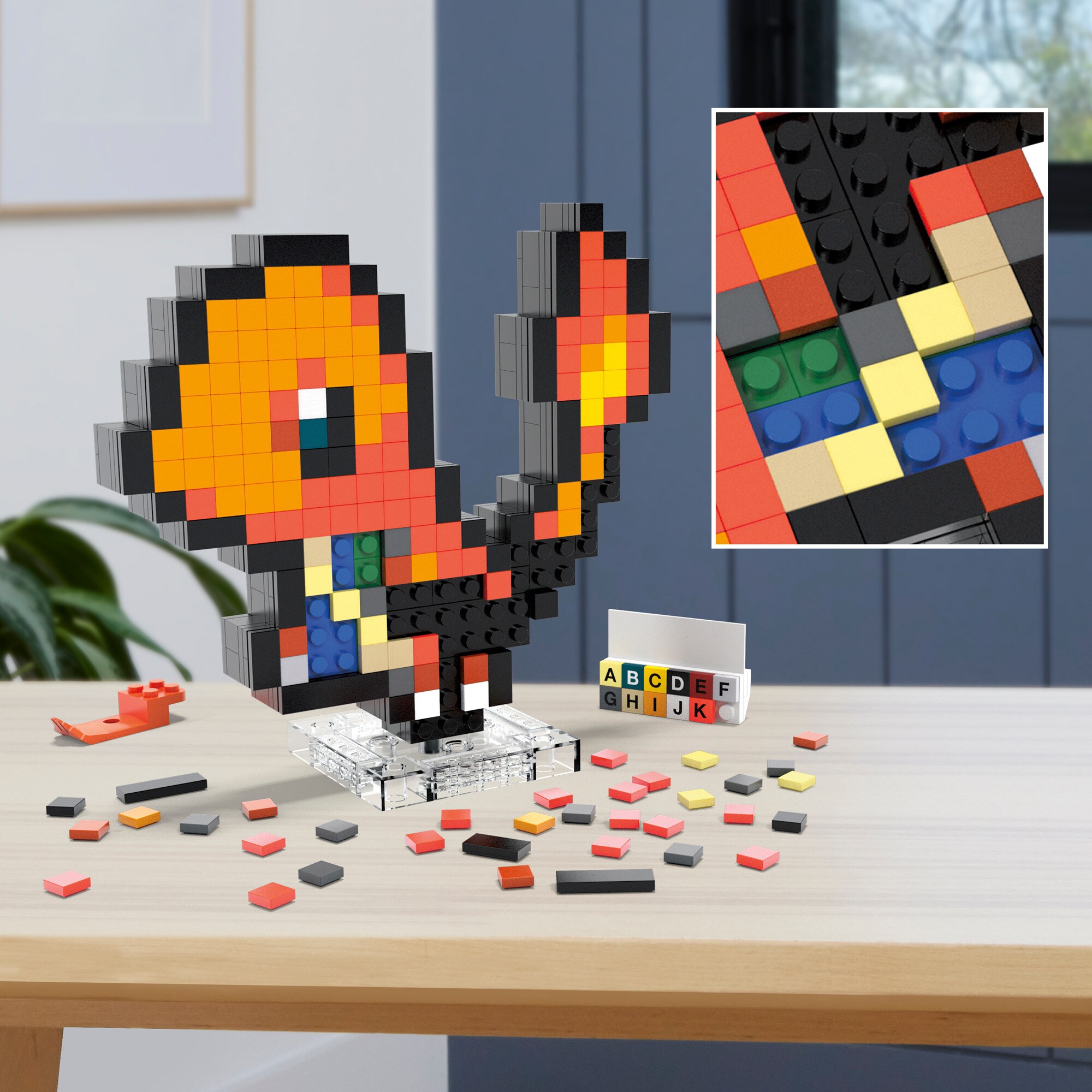 Mattel Konstruktionsspielzeug Pokémon Glumanda Pixel Art