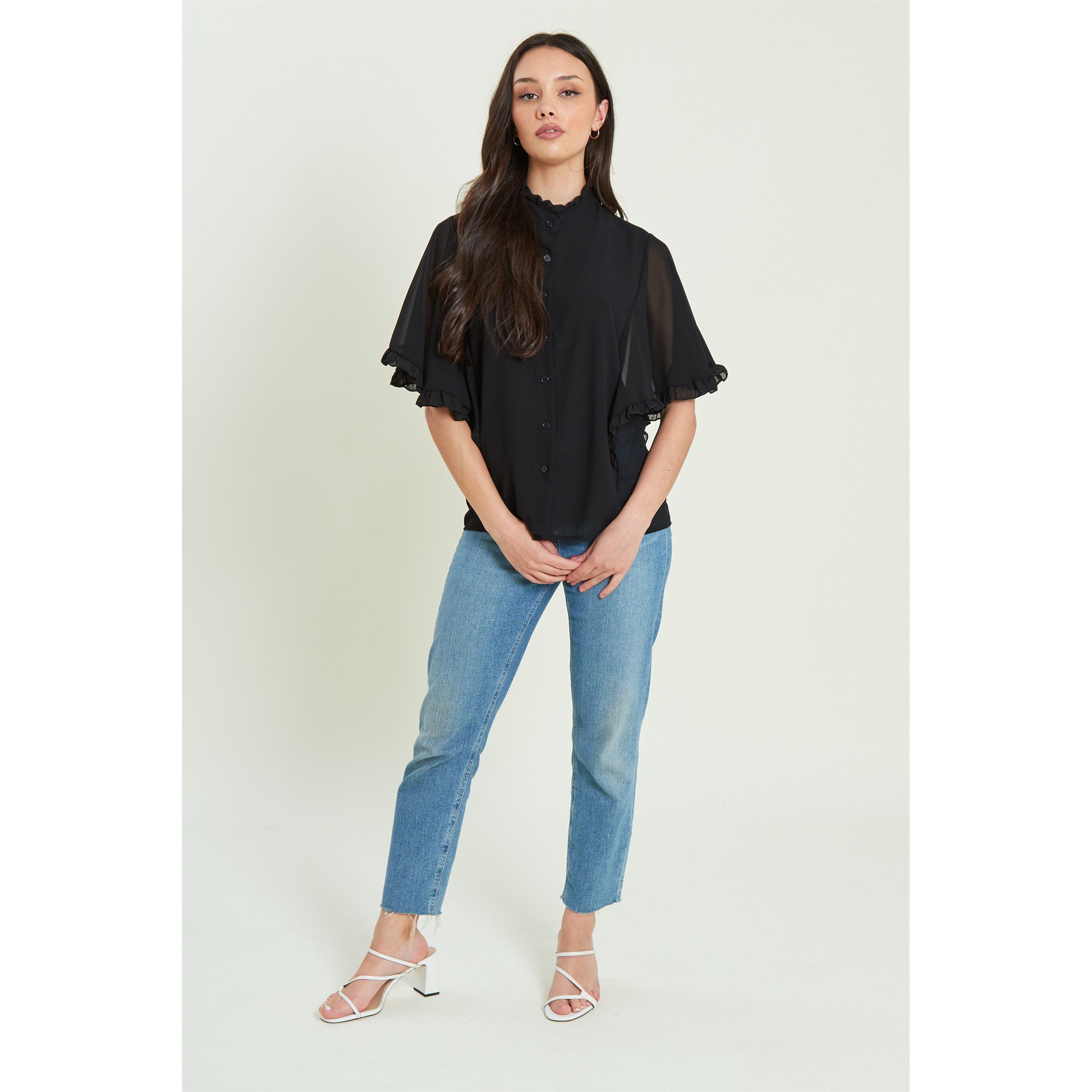 Be You Frill Frill Button Through Blouse