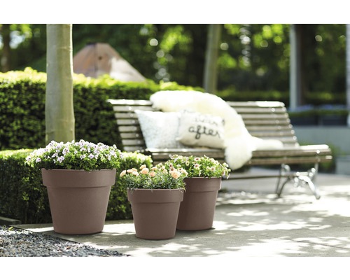 elho Green Basics kunststof plantenpot, Ø 40 cm, H 33 cm, taupe