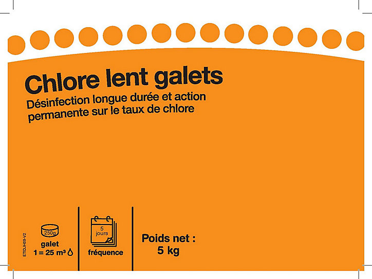 Traitement pour piscine chlore lent V2 en galets 5kg