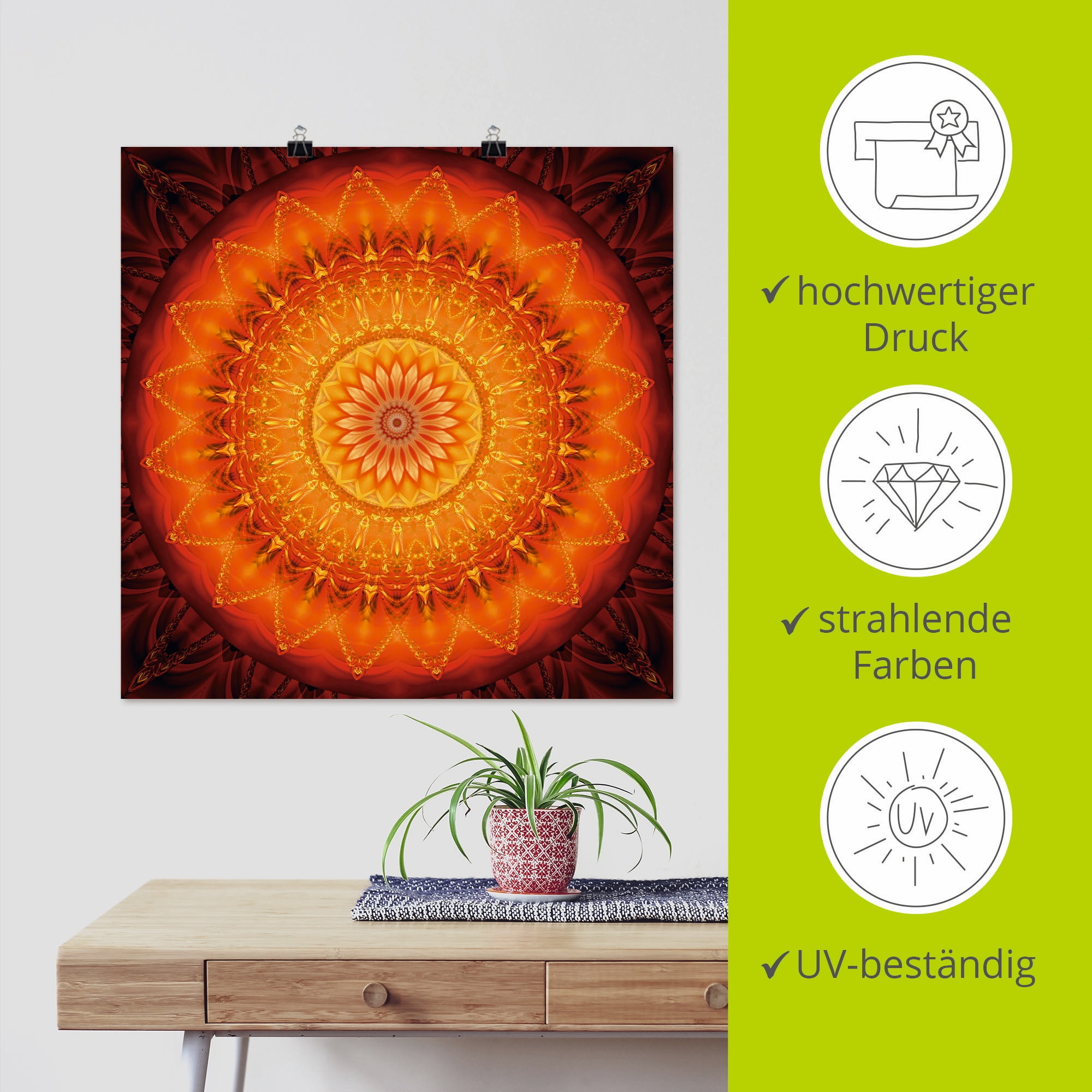 Artland Wandbild »Mandala Energie 1« Muster 1 Stk. tlg. als Leinwandbild, Poster, Wandaufkleber in verschied. Grössen
