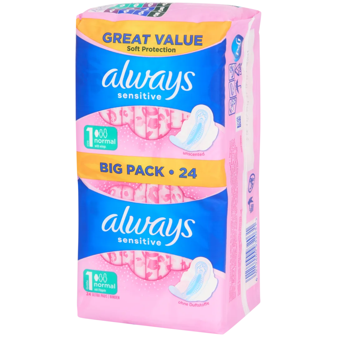 Always maandverband Sensitive 24 stuks | maat 1 | normaal
