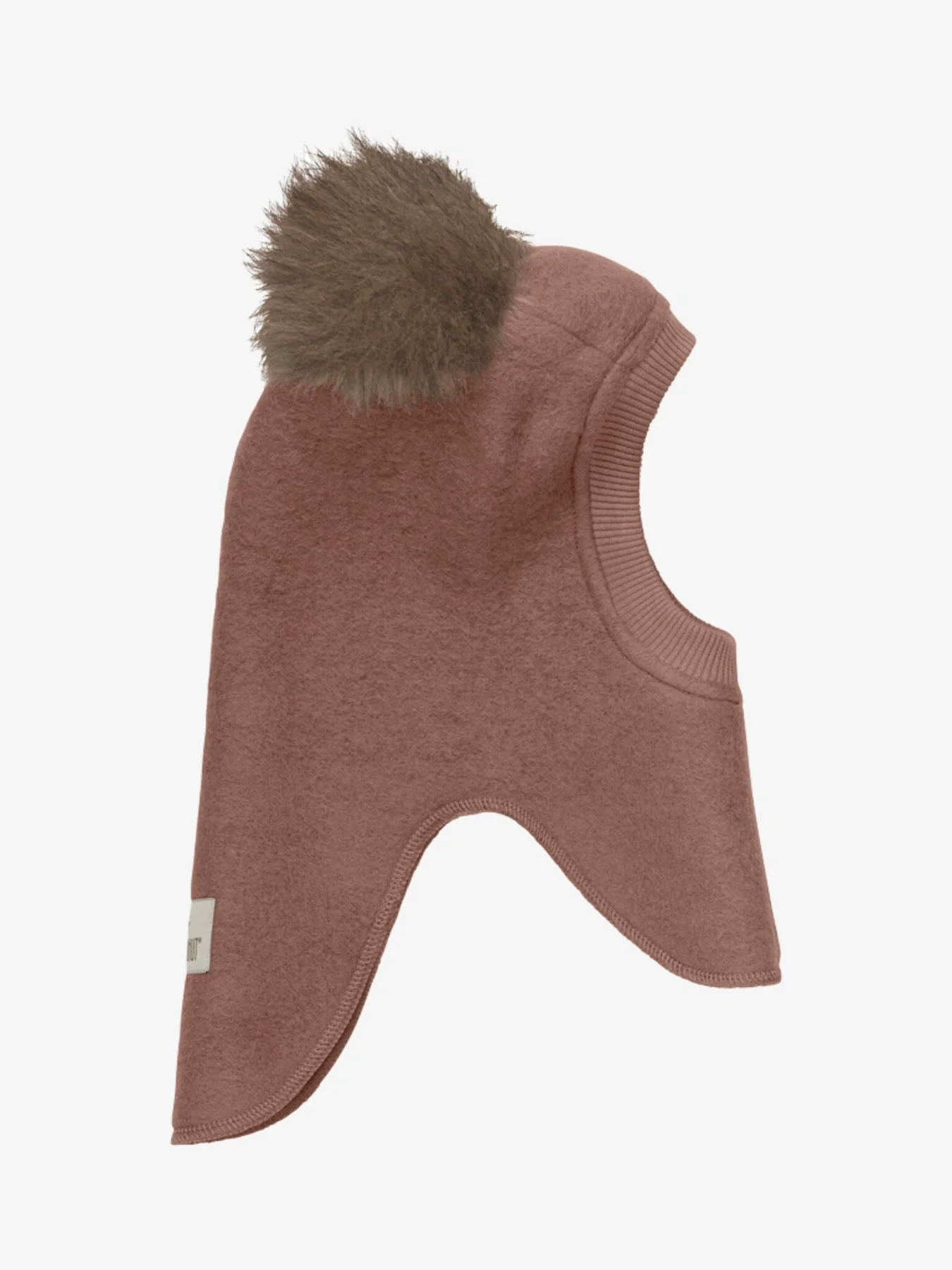 Huttelihut Balaclava Wool Alpaca Pompoms withered rose