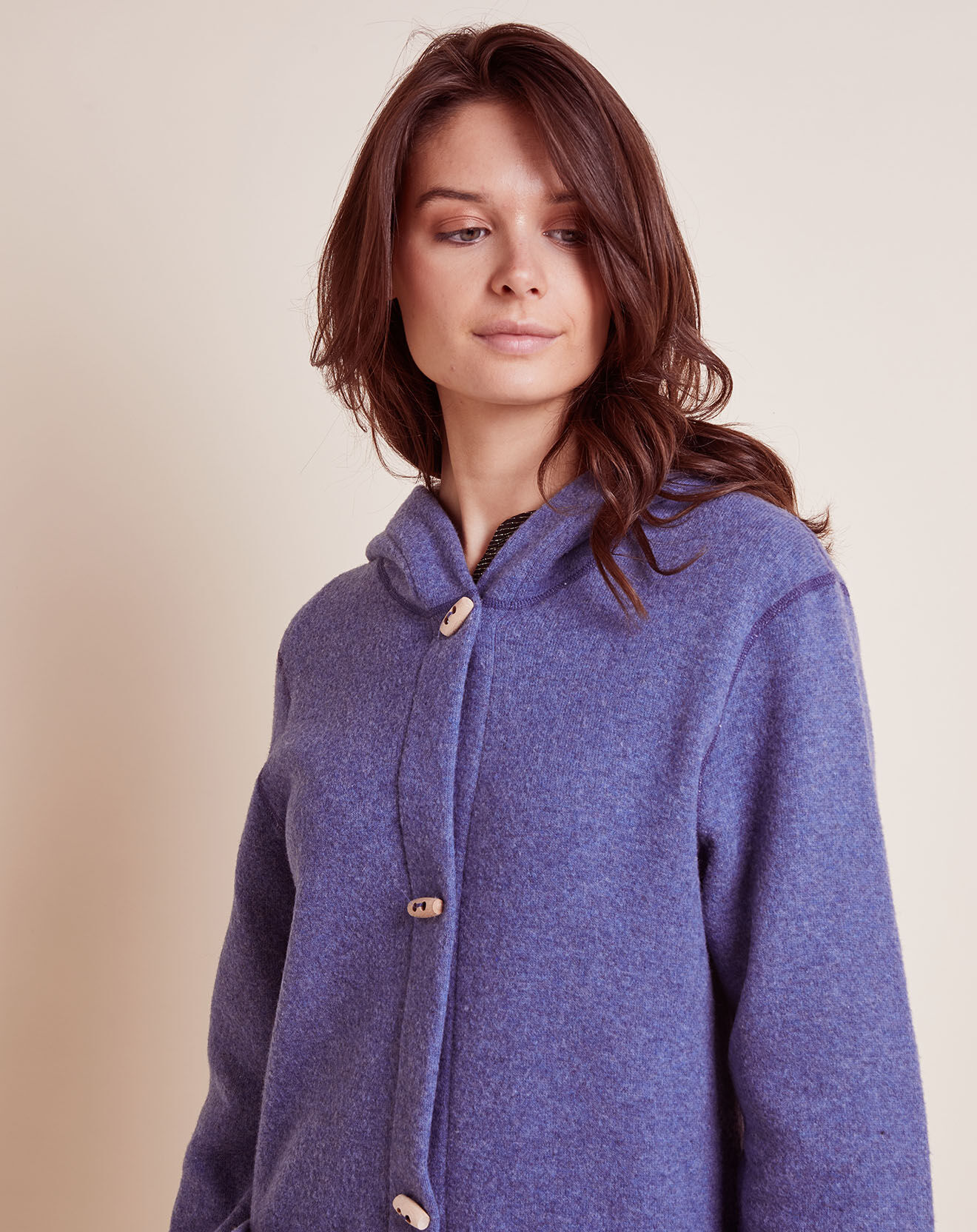 Le Chat Veste d'intérieur en Laine mélangée Etoffe bleu chiné/gris