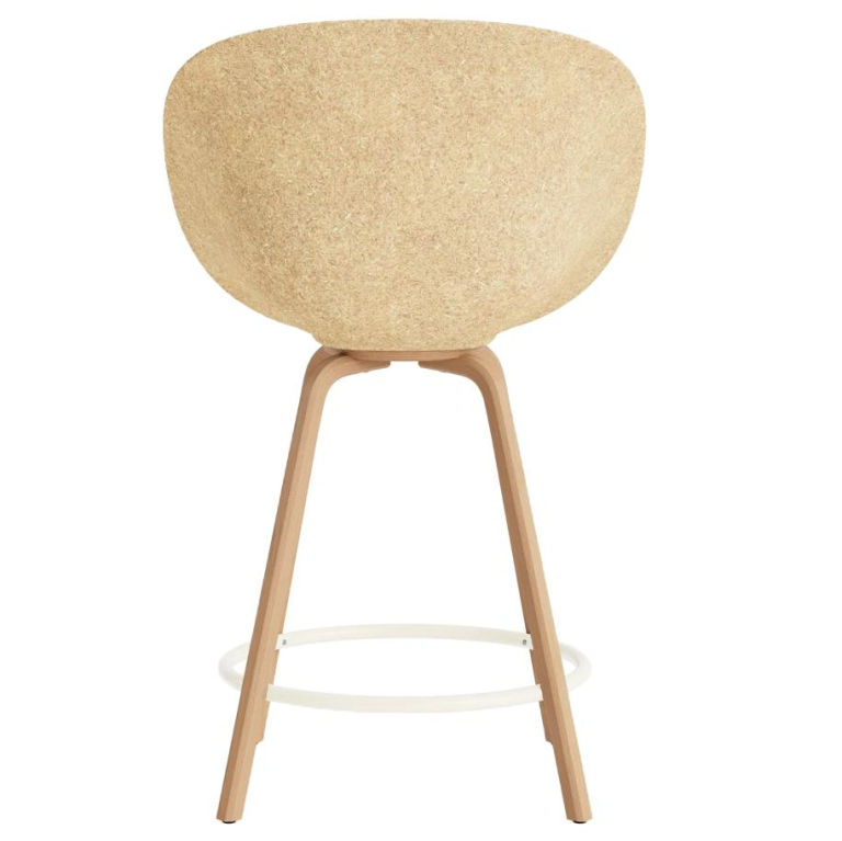 Normann Copenhagen Mat Armchair barkruk 65 cm beuken Cream/Hemp
