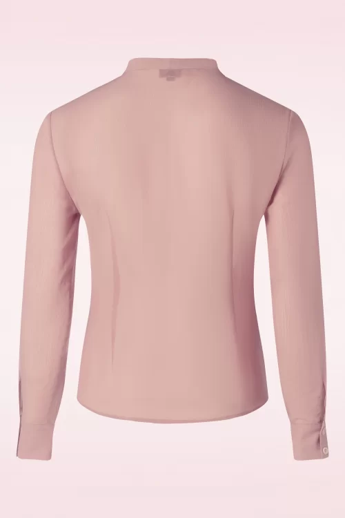 Banned Retro Pussybow please blouse in roze