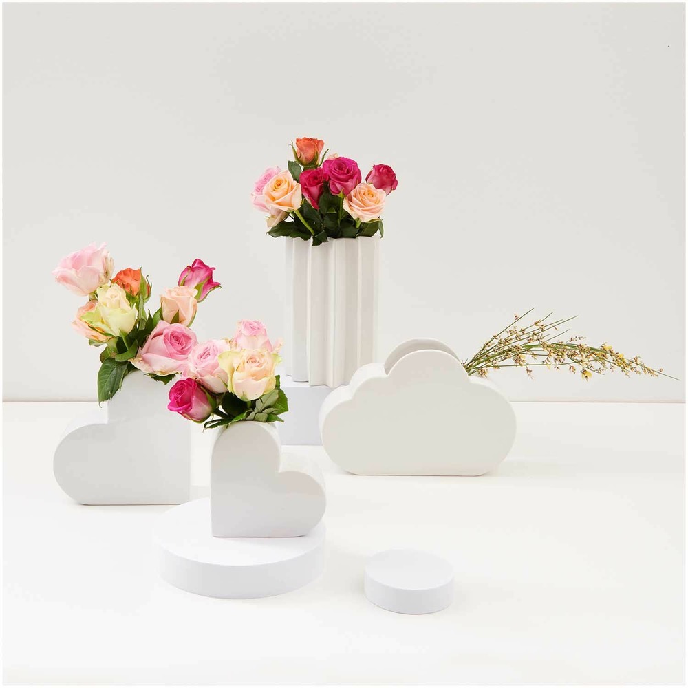 Vase en céramique soleil blanc 20 cm
