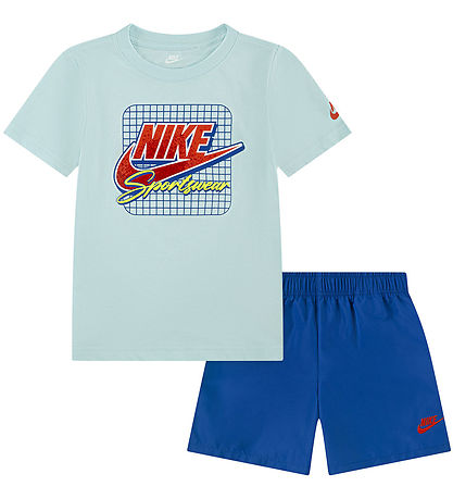 Nike Shorts Set - T-Shirt/Shorts - Hellblau/Blau