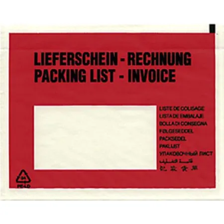 DM Folien 1000 Dokumententaschen Lieferscheintaschen DIN C6 Lieferschein-Rechn.