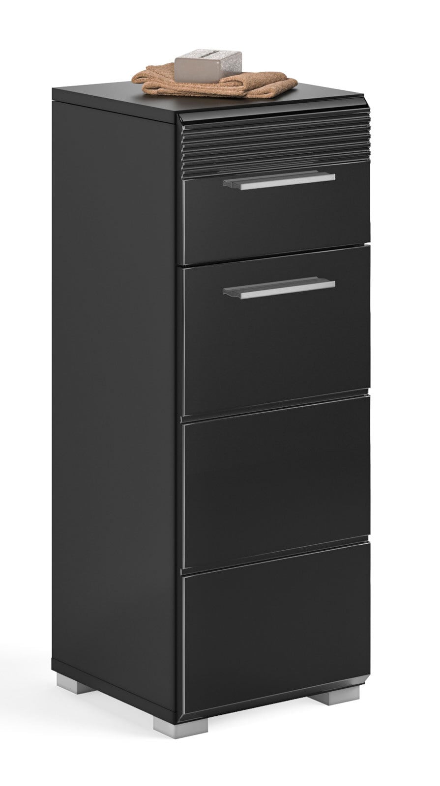 Unterschrank Linus Schwarz Hochglanz 30x80x31 cm