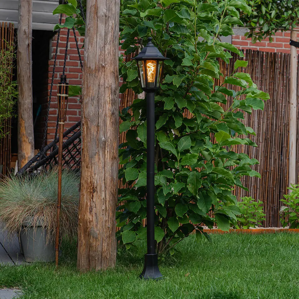 Qazqa staande buitenlampen new haven zwart e27