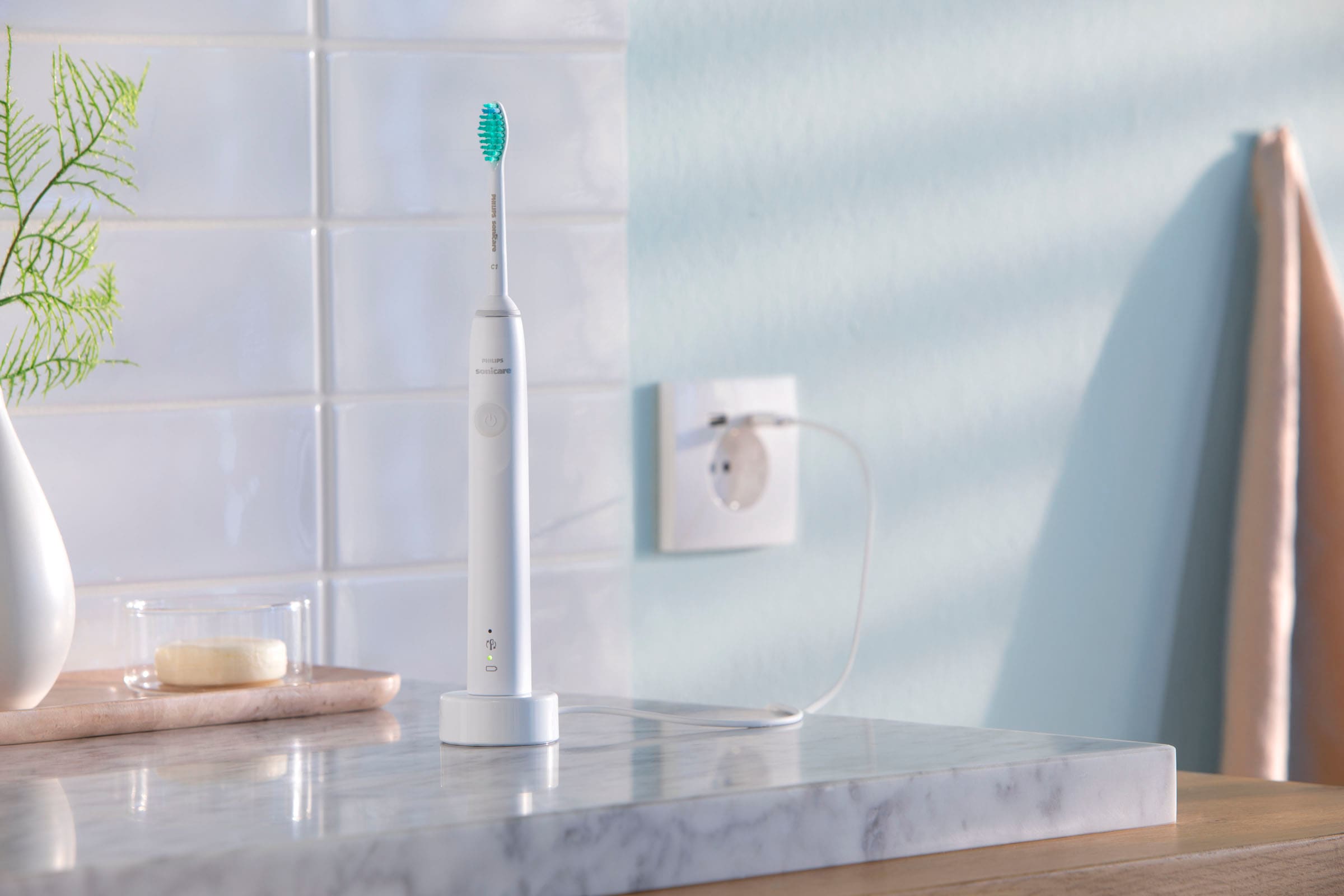Philips Sonicare Elektrische Zahnbürste »Series 3100 HX3675/13« 2 Stk. Aufsteckbürsten Doppelpack, mit  4-Quadranten-Timer und 2-Minuten-Timer