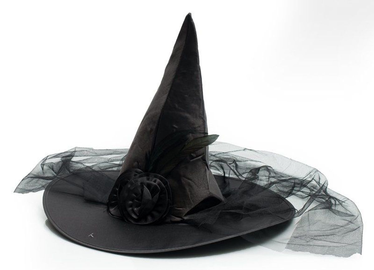 Halloween Heksenhoed Zwart Bloem