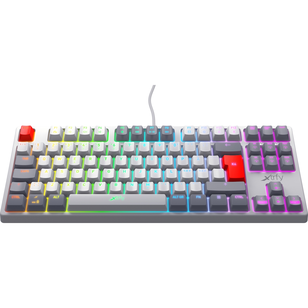 Xtrfy K4 RGB tenkeyless mekanisk gamingtastatur (retro)