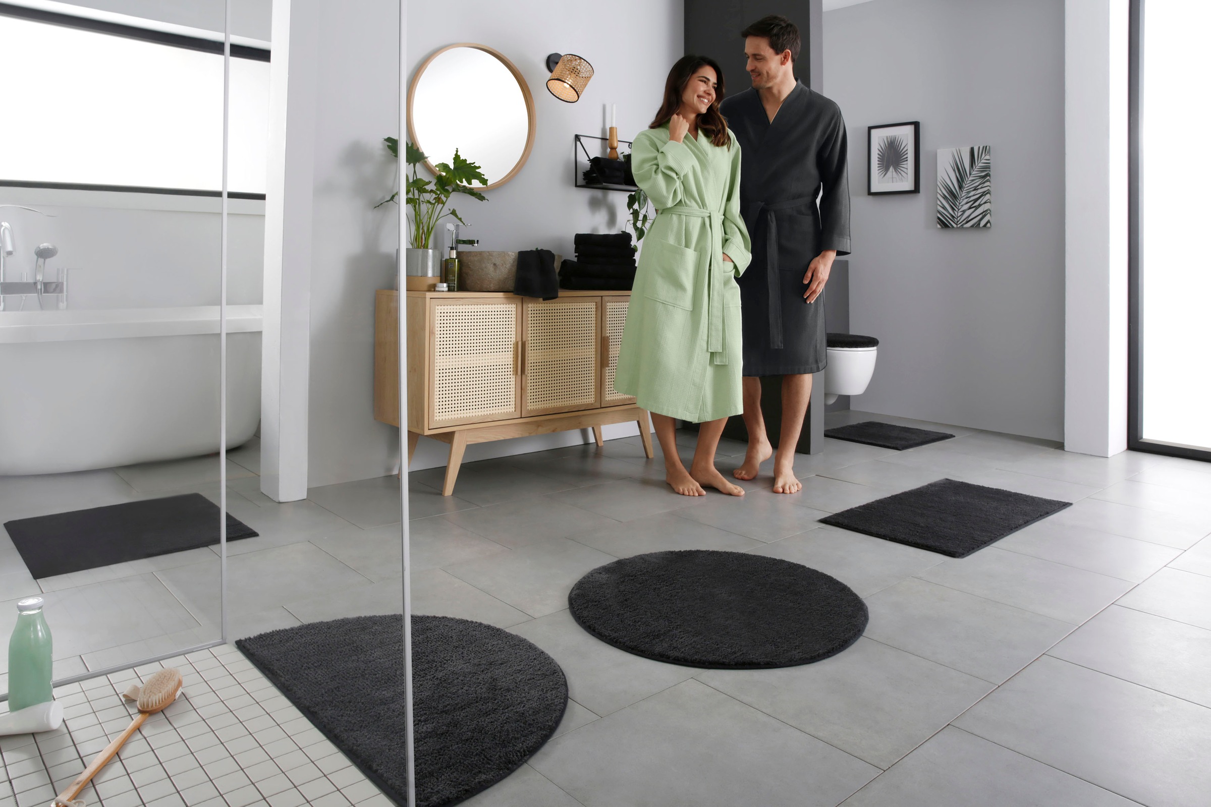 my home Badematte »Vanessa, Badvorleger, Badezimmer Teppich« Höhe 10 mm rutschhemmend beschichtet fussbodenheizungsgeeignet | schnell trocknend | strapazierfähig Badteppich, weiche Haptik, unifarben
