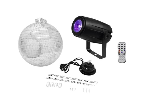 Eurolite LED disco ball sett med motor, med LED belysning 30 cm (20000562)