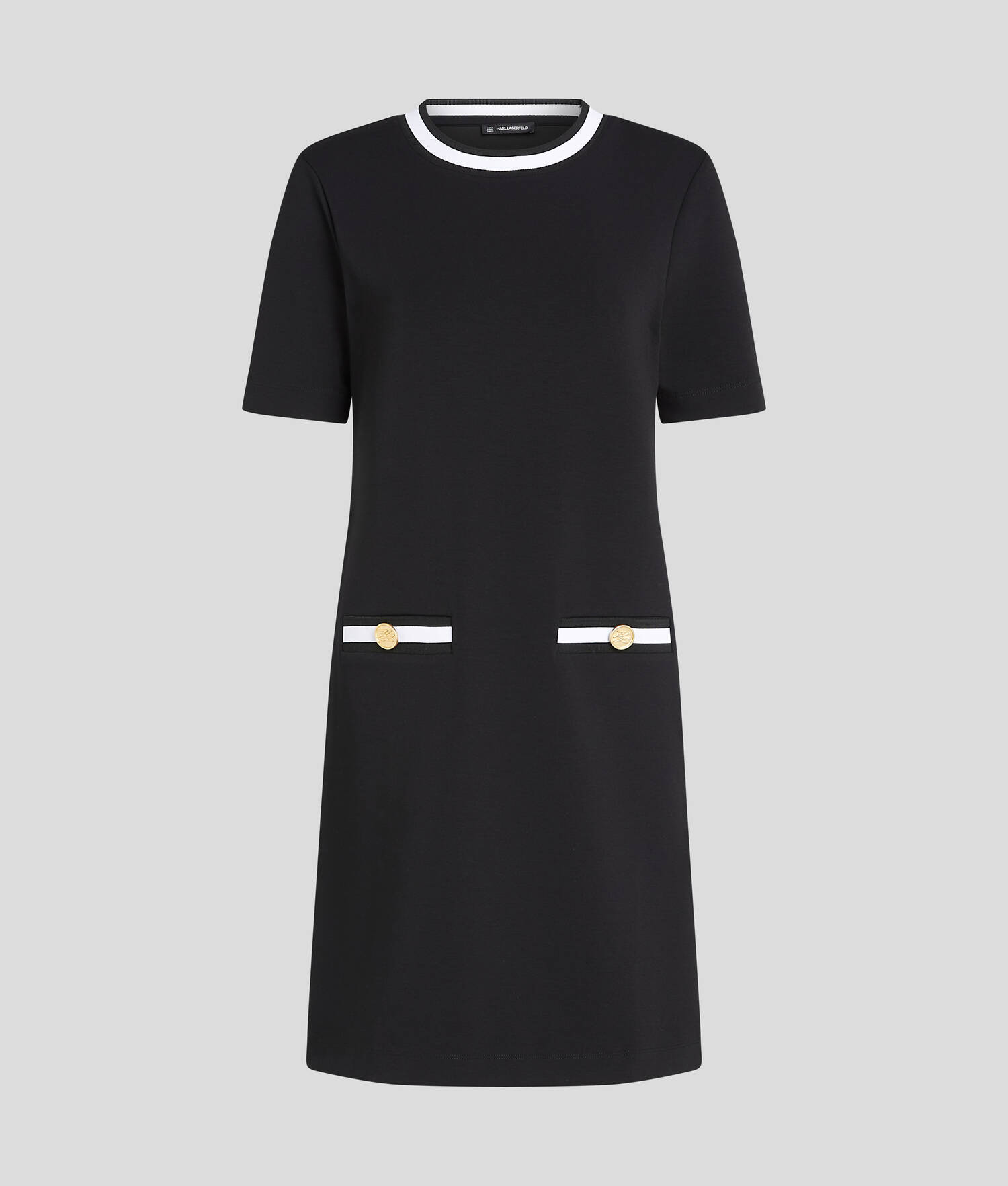 ROBE T-SHIRT KARL ESSENTIAL - Blanc/Noir