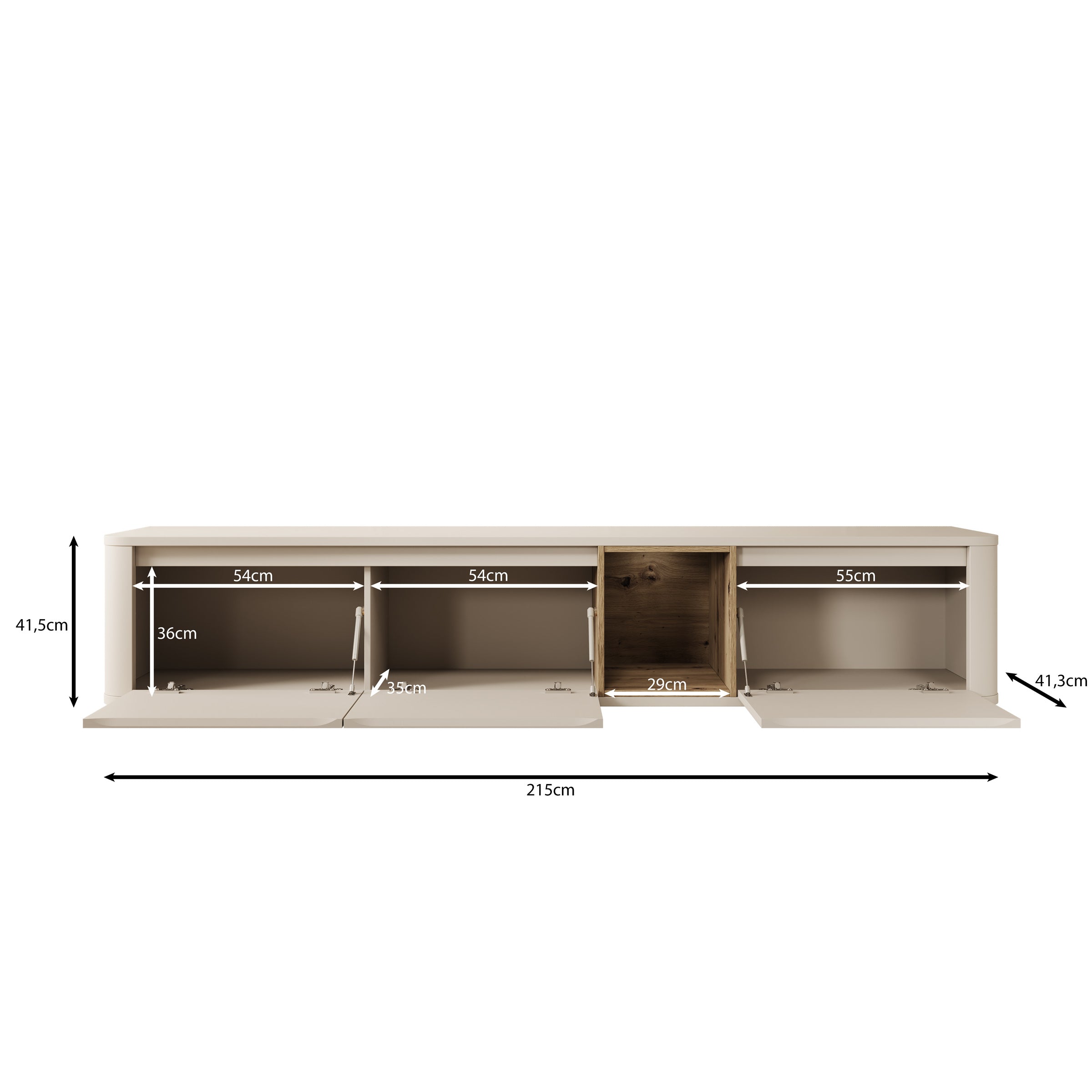 Bijou - TV-Meubel - Beige - 215x41x42 cm