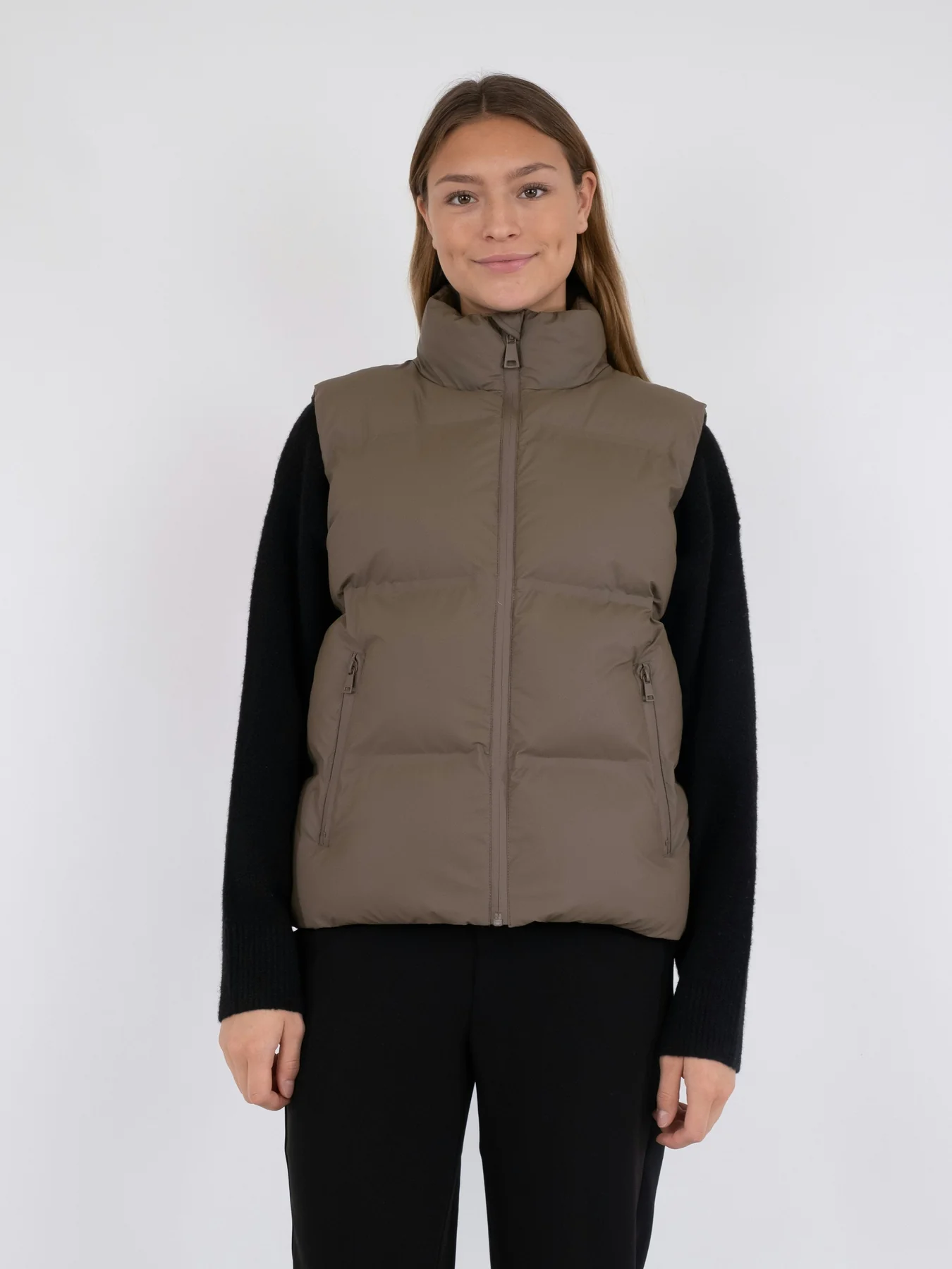 Neo Noir Annike C Puffer Waistcoat dark taupe