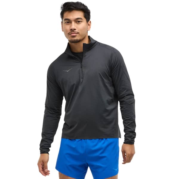 T-shirt running HOKA ONE ONE GLIDETECH QUARTER BLACK