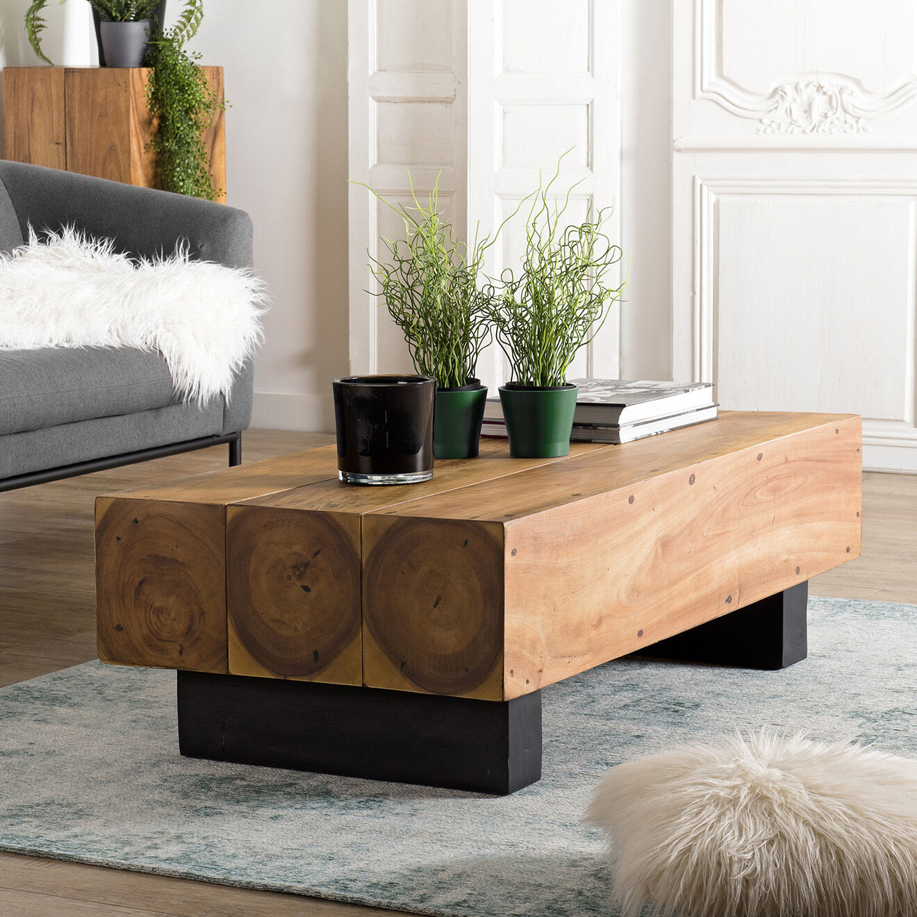 Macabane Table basse Suzy bois - 120x60x36 cm