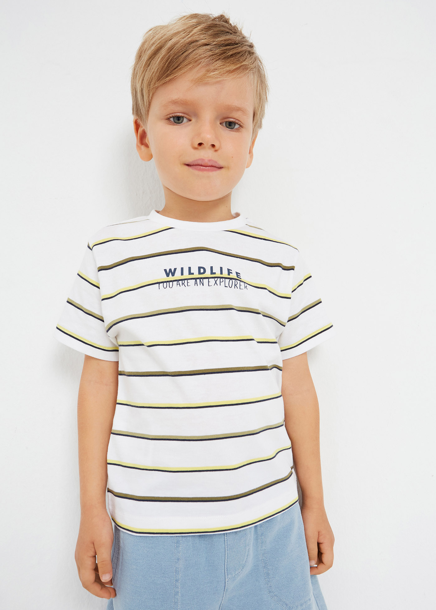 Conjunto de 2 camisetas de manga curta em algodão sustentável para meninos