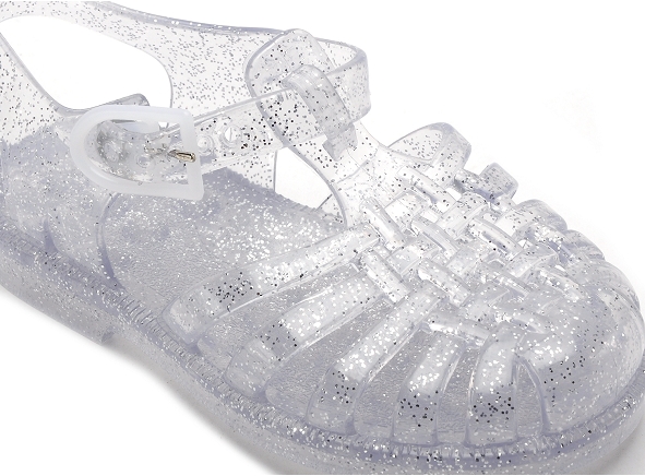 Meduse mules et sabots enfant sun boite argent