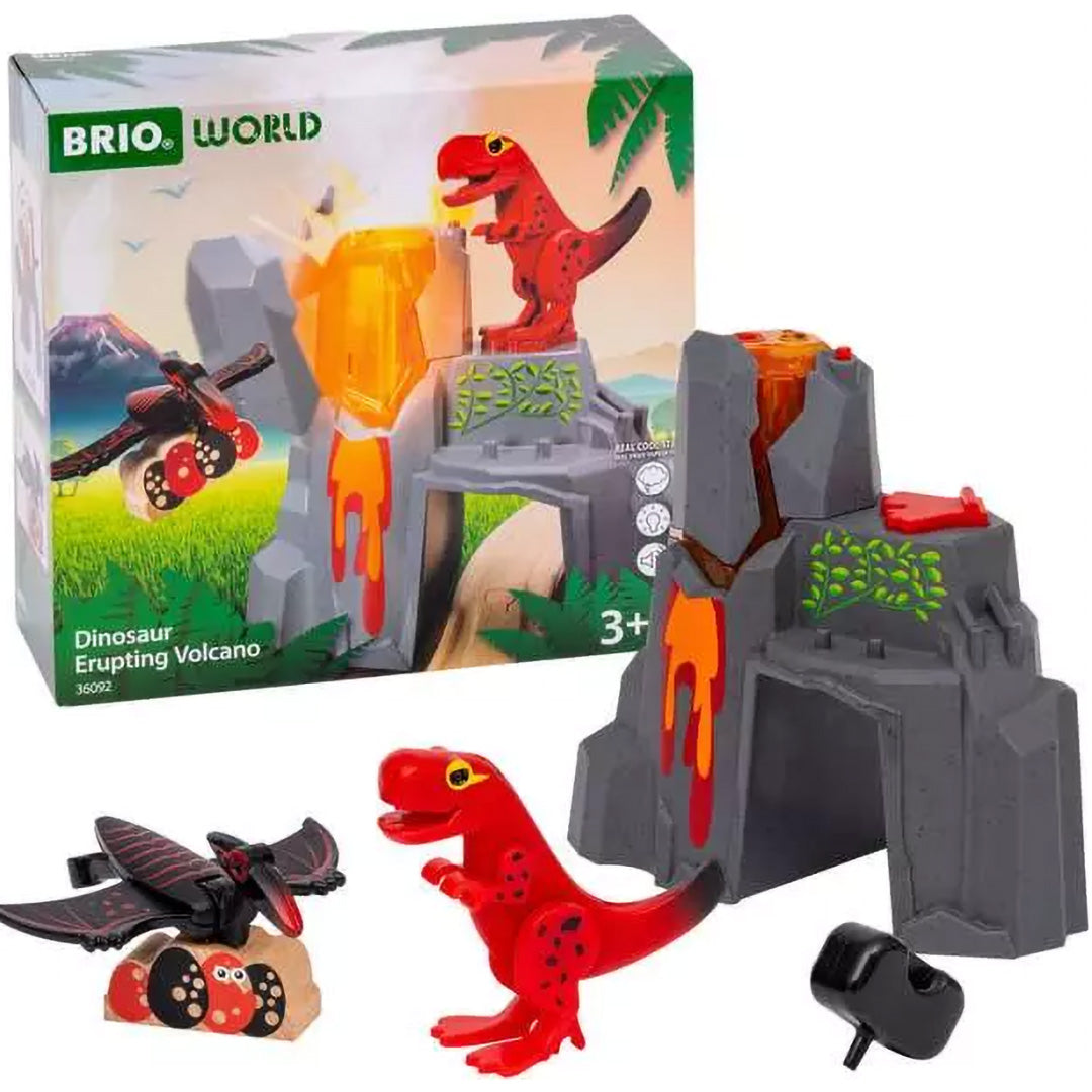 brio vulkaan met dinosaurussen