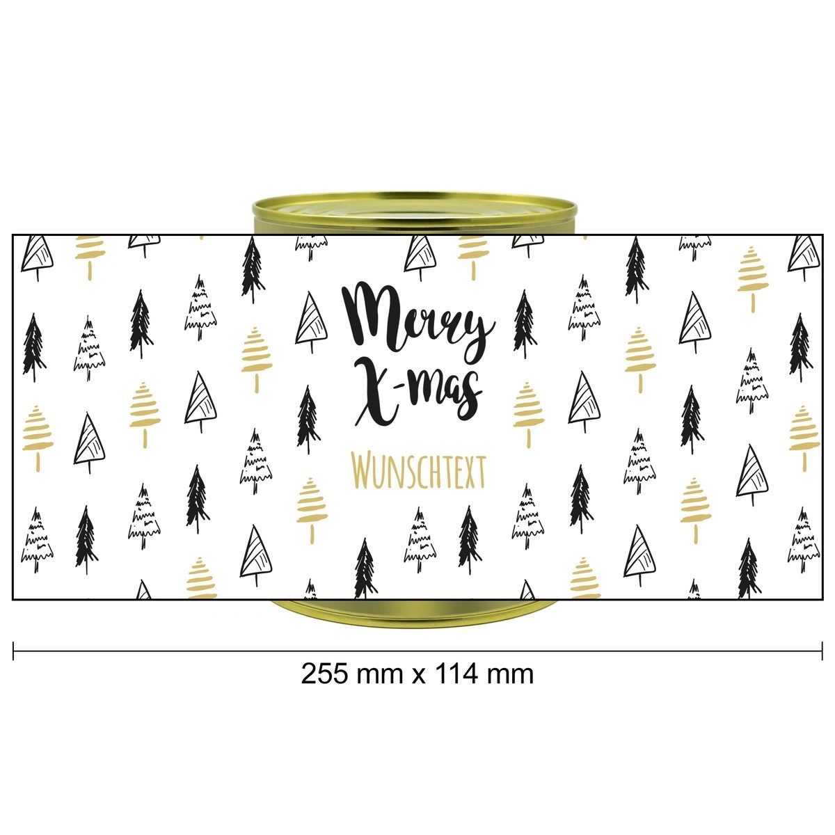 Personalisierte Geschenkdose - Teddybär (Motiv: Merry X-Mas)