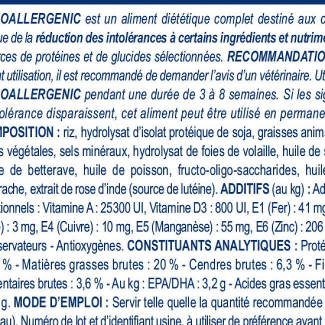 Croquettes Royal Canin Veterinary Diet Hypoallergenic pour chats